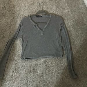 Brandy Melville Grey Button Long sleeve